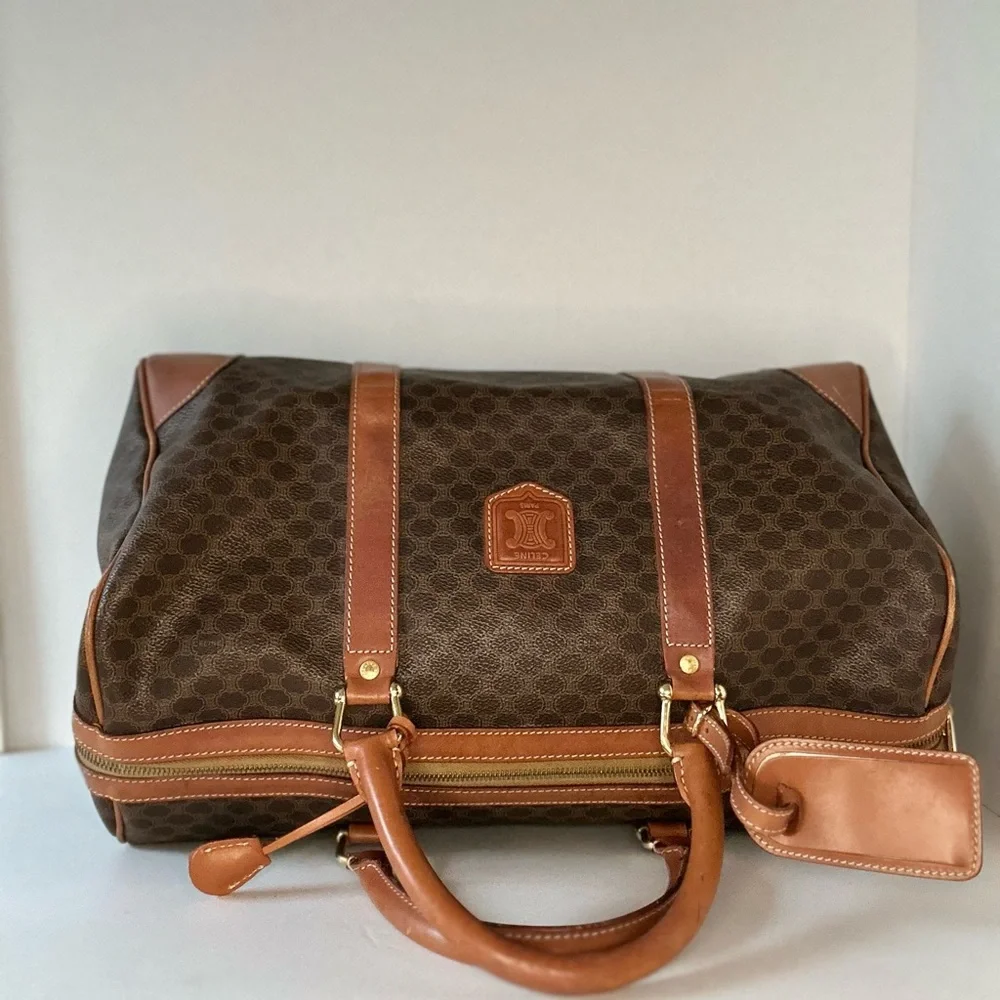 ✈️ Vintage Celine 2000s, 40cm Macadam Luggage Travel Monogram Carryon Keepall - Picture 7 of 16